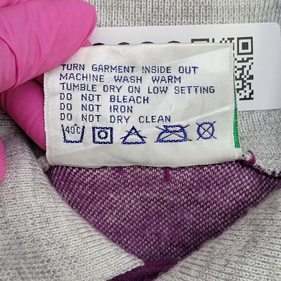 Vintage 90s MOD Blank Sweatshirt XS/S 19x23 Gray Colorblock - Picture 8 of 10